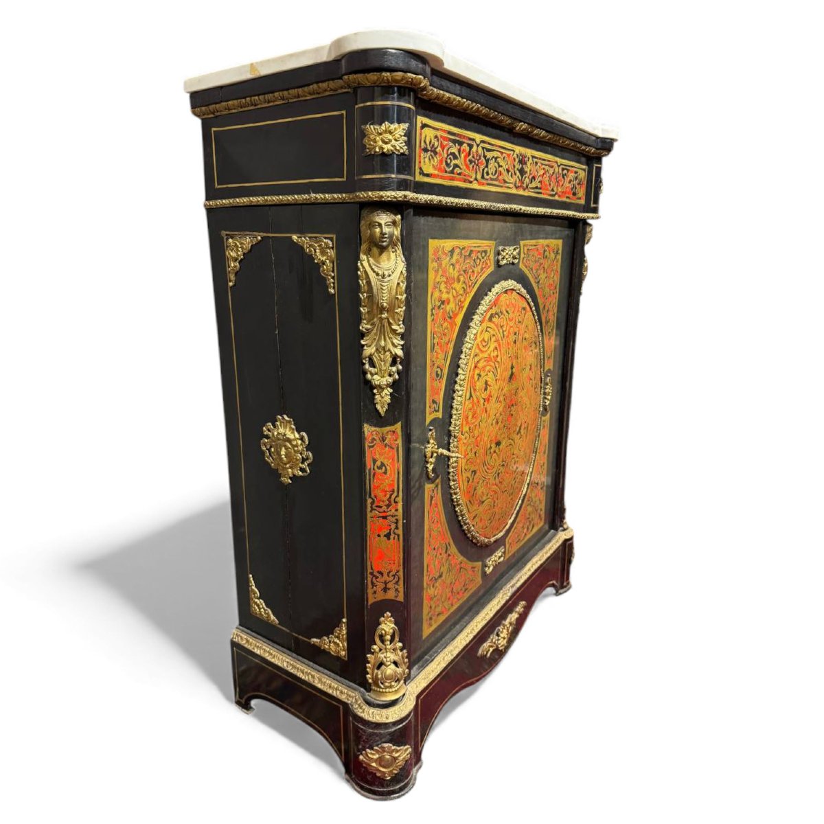 Credenzina decorata a Boulle dell’epoca di Napoleone III-photo-6