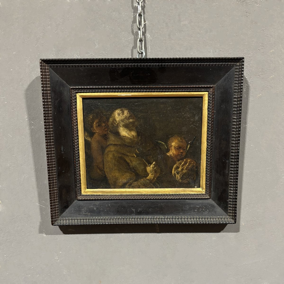 Estasi di San Francesco, dipinto ad olio del XVIII secolo-photo-4