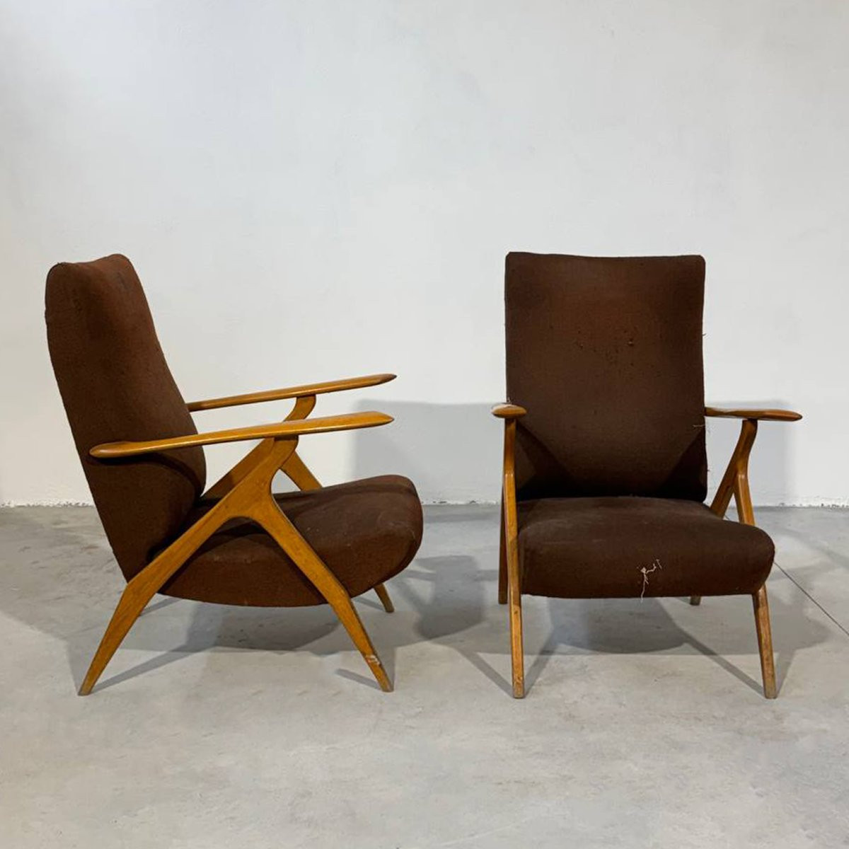 Coppia di poltrone Mid-Century attribuite ad Antonio Gorgone-photo-5