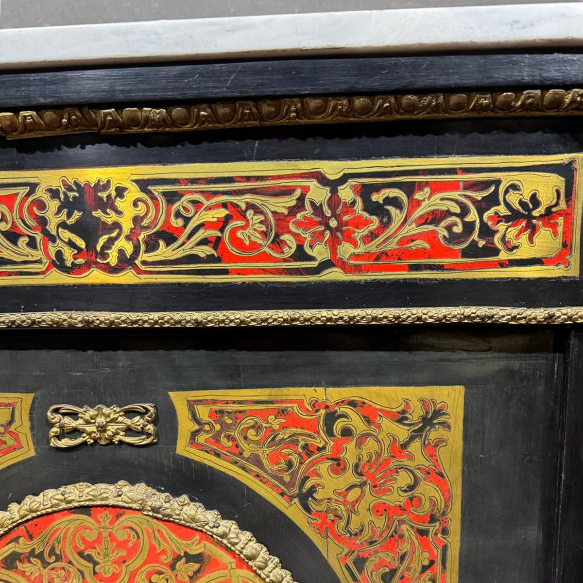 Credenzina decorata a Boulle dell’epoca di Napoleone III-photo-1