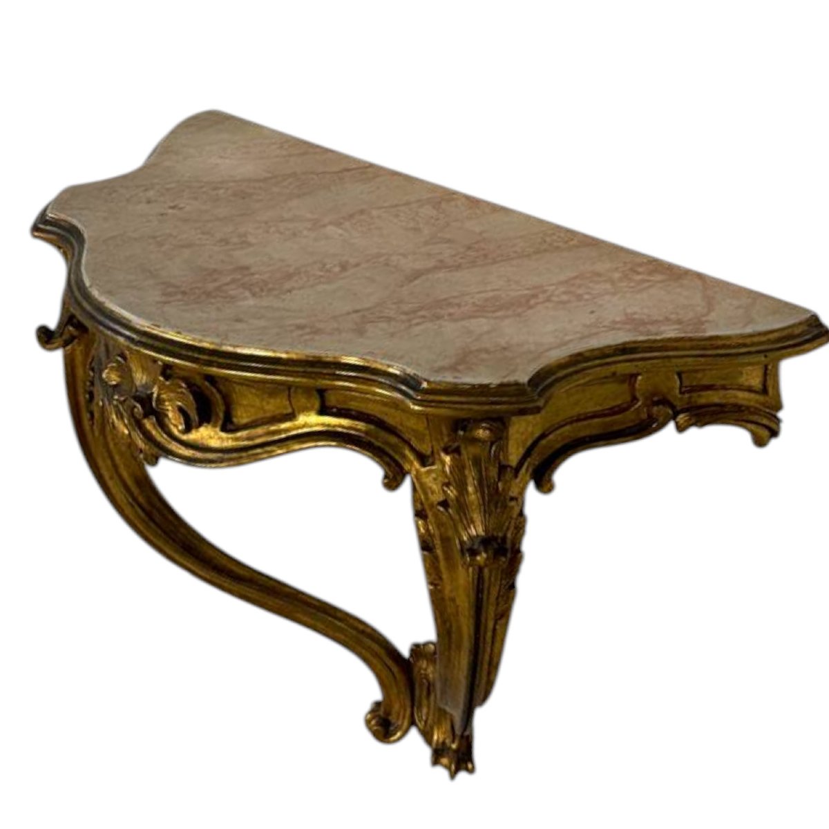 Consolle da parete in legno dorato-photo-7