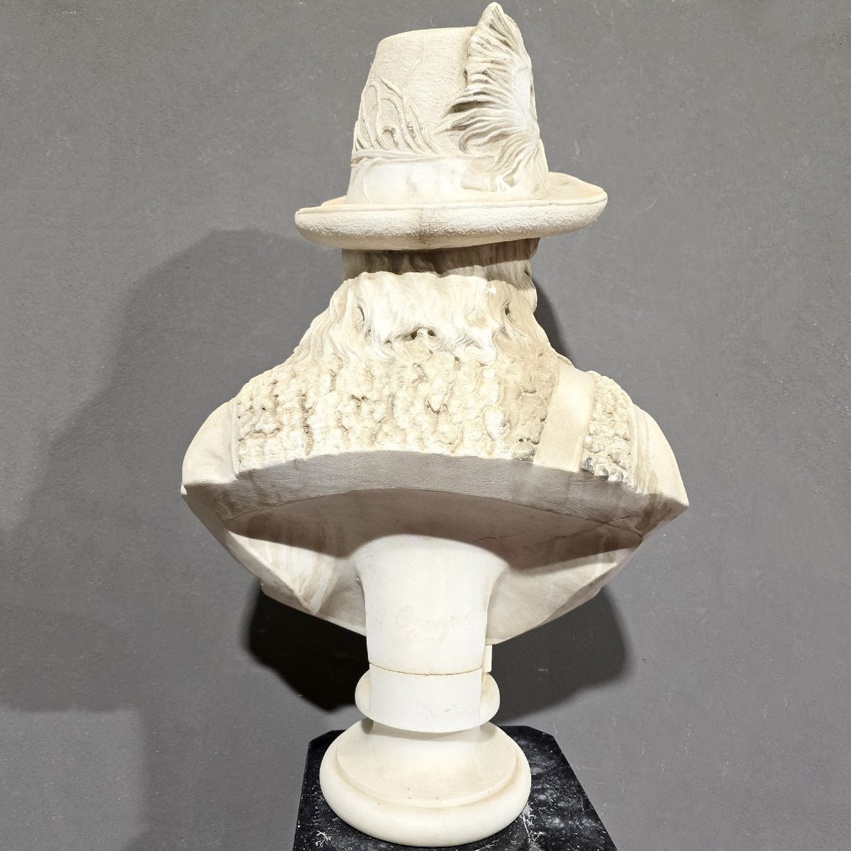 Antico Busto in marmo bianco busto di giovane pastorello firmato Carnevale Giuseppe-photo-4