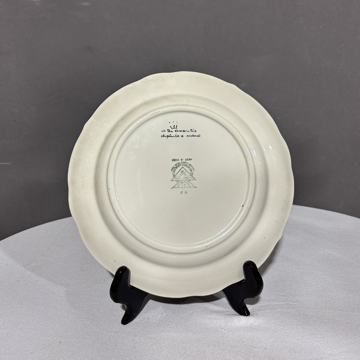 Antico Servizio di piatti in ceramica Laveno dipinti a mano-photo-1