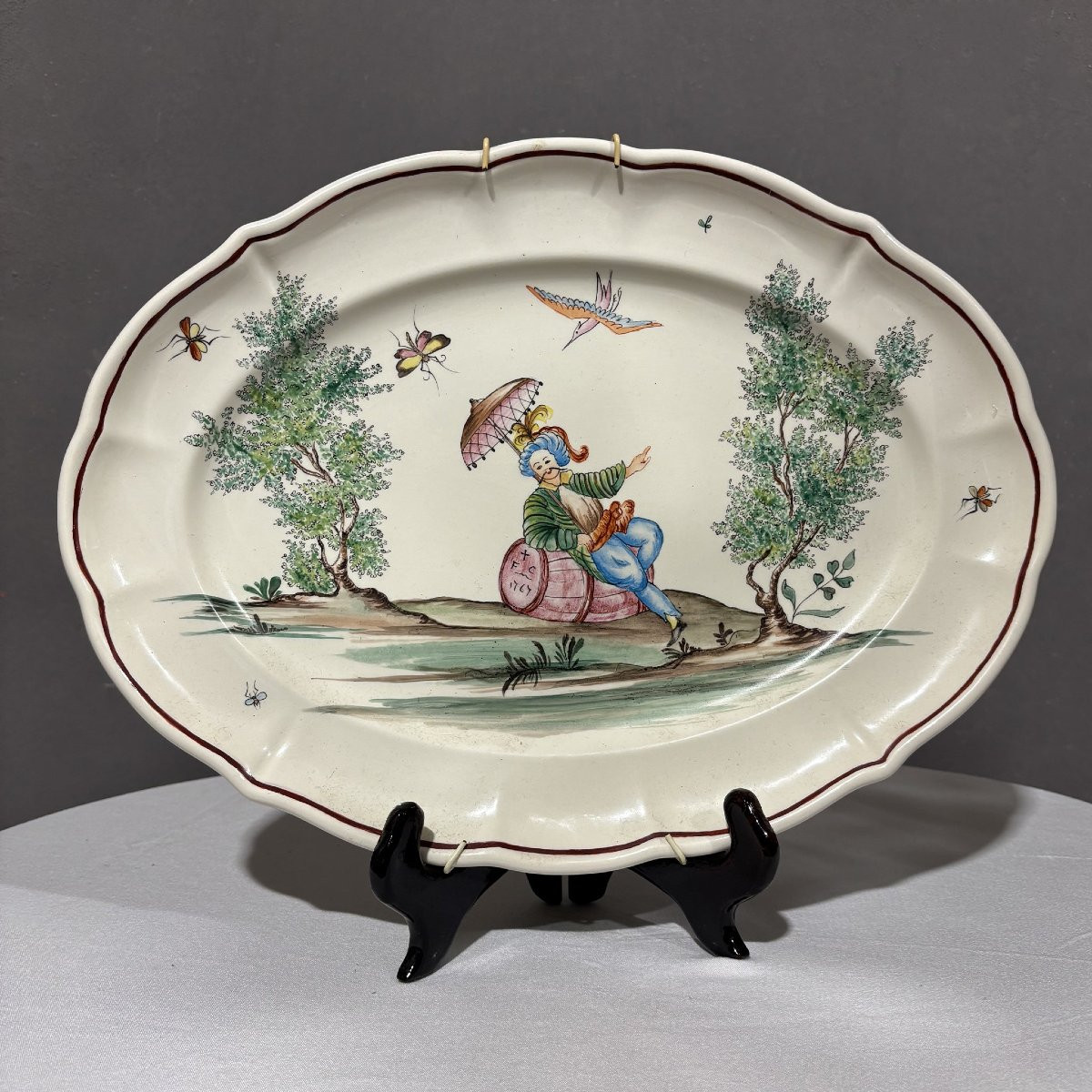 Antico Servizio di piatti in ceramica Laveno dipinti a mano-photo-5