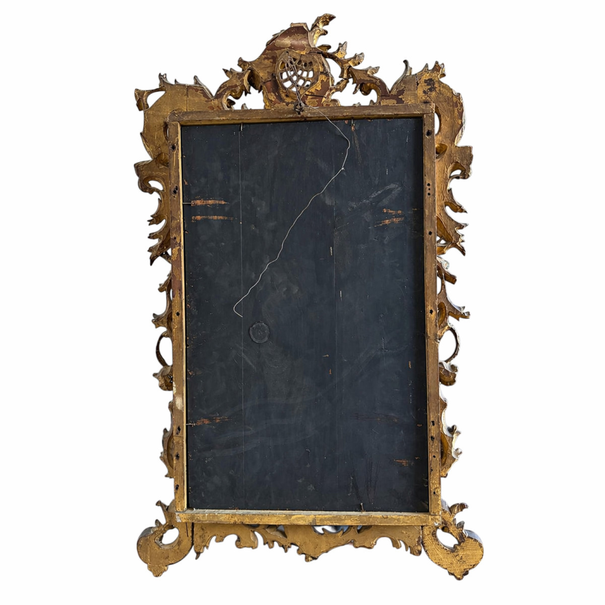 Elegante specchiera antica in legno dorato a foglia d'oro-photo-5