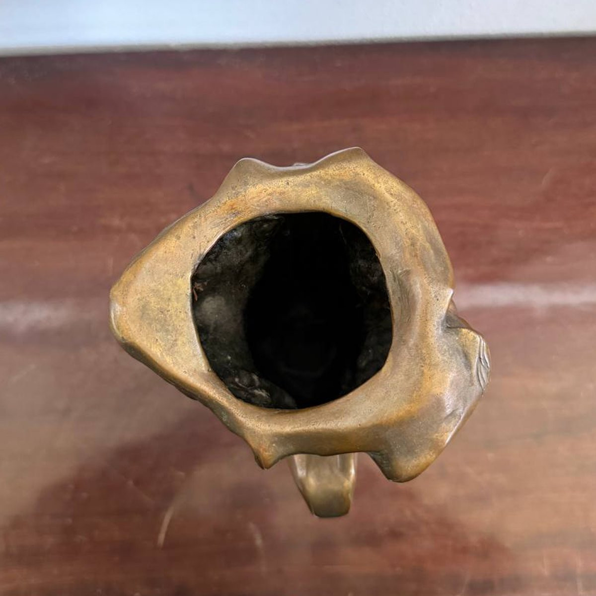 Elegante vaso scultoreo Art Nouveau in bronzo – figura femminile-photo-6