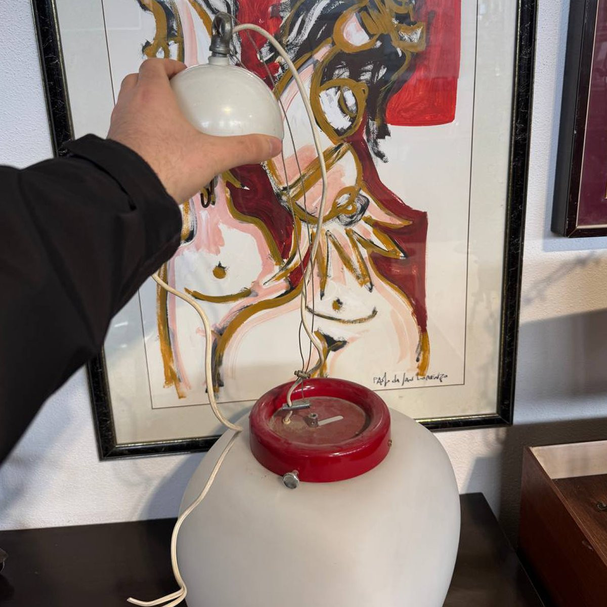 Lampadario Space Age “Tama” – Isao Hosoe, Valenti Luce anni ’70 design italiano-photo-3