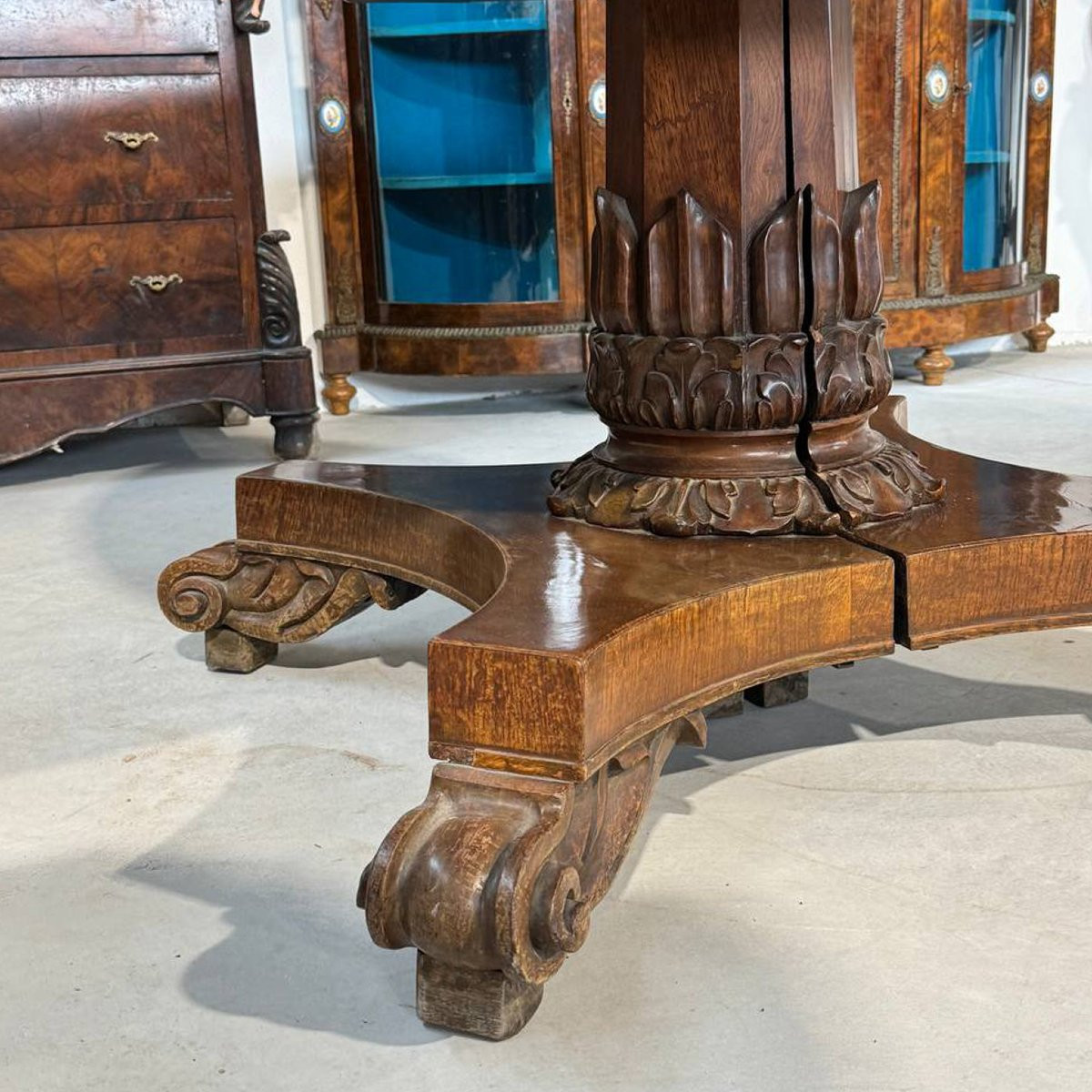 Tavolo Regency in radica con intarsi in bois de rose-photo-6