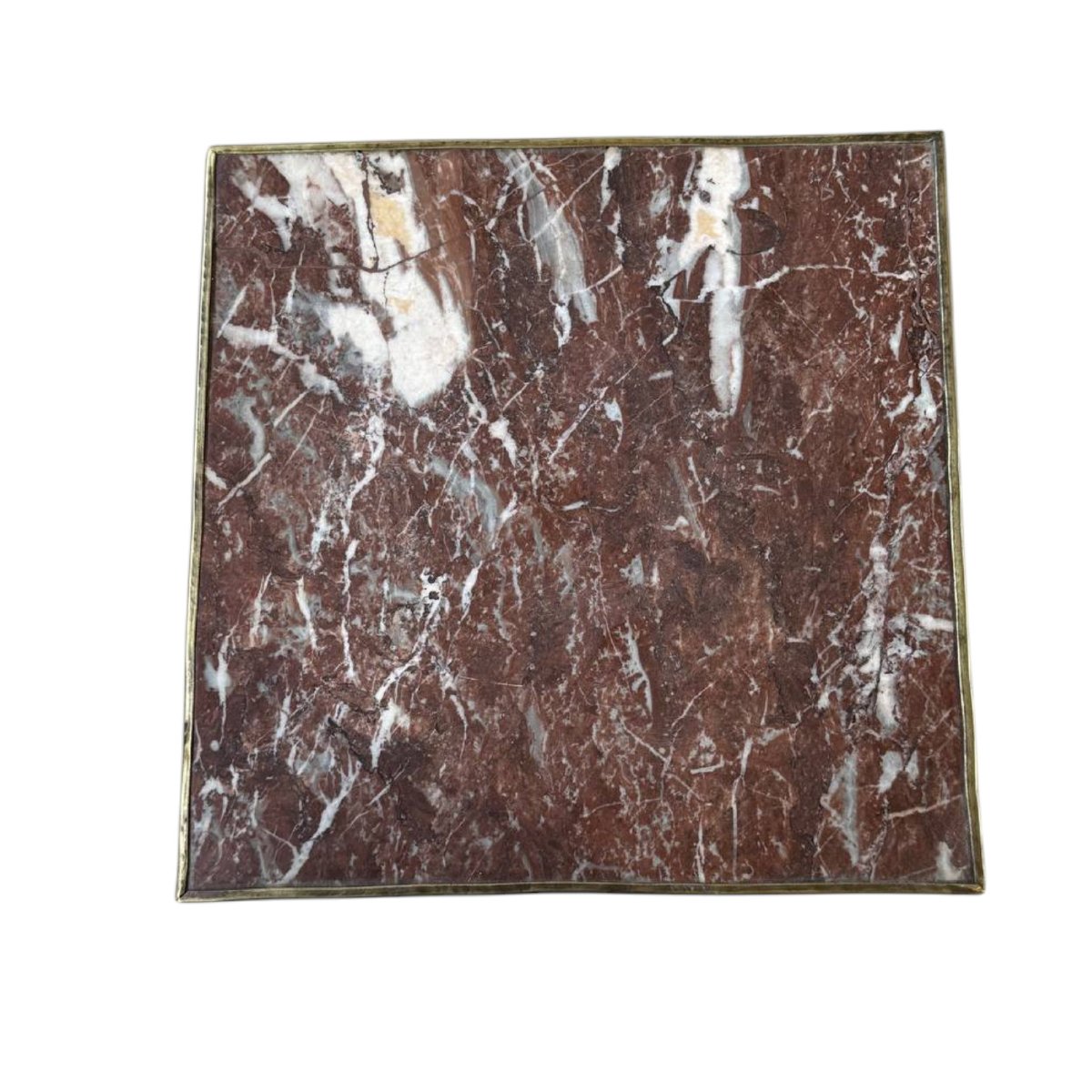 Antica Alzatina Napoleone III in Marmo Rosso Francia e Bronzi Dorati – XIX Secolo-photo-3