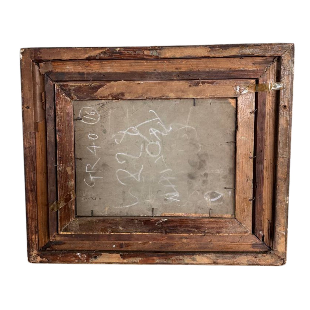 Dipinto ad Olio con Gallo e Galline Firmato E. S. England – Fine XIX Secolo-photo-2