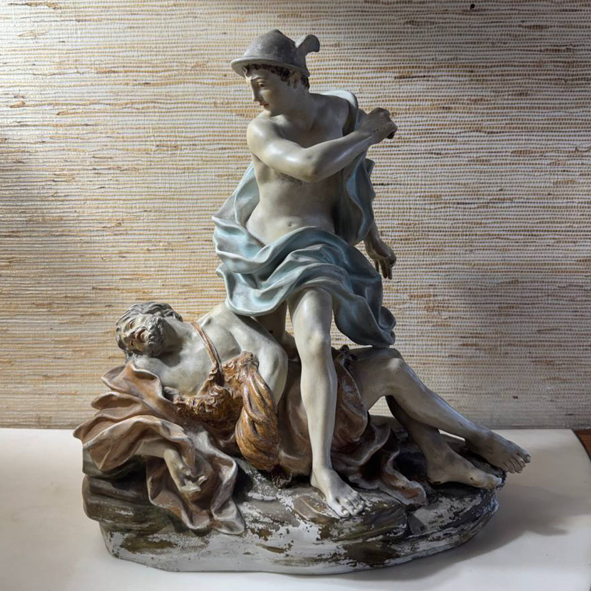 Importante gruppo in porcellana di Capodimonte raffigurante Mercurio e Argo-photo-2