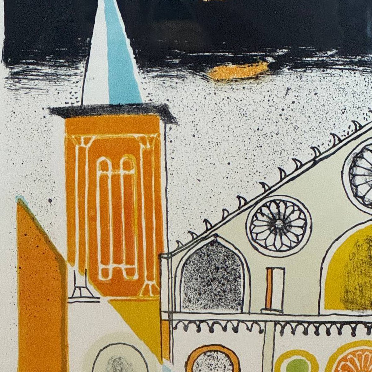 Franco Gentilini – La Cattedrale di Spoleto, Litografia a Colori firmata-photo-2