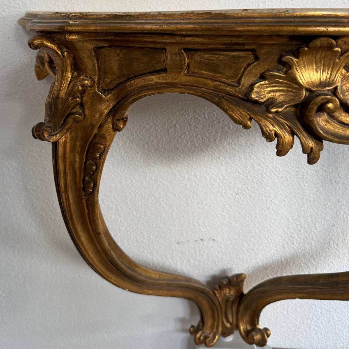 Console da parete in legno dorato-photo-3