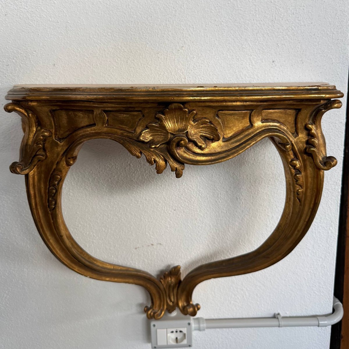 Console da parete in legno dorato-photo-1