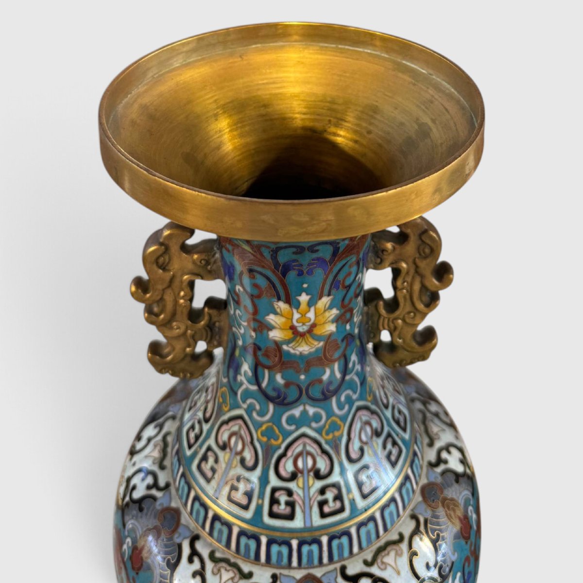 Coppia di vasi cinesi in cloisonné-photo-2