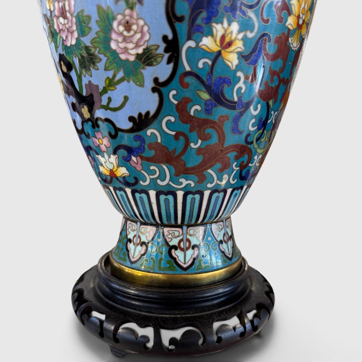 Coppia di vasi cinesi in cloisonné-photo-6