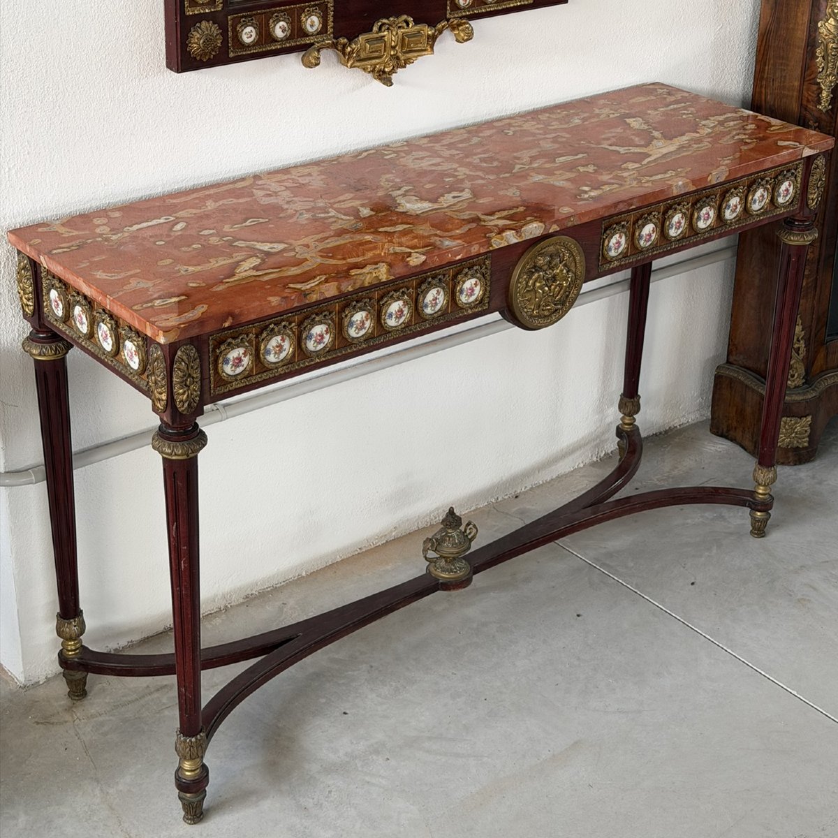 Console con specchiera in mogano in stile Luigi XVI, Francia, inizio XX secolo-photo-6