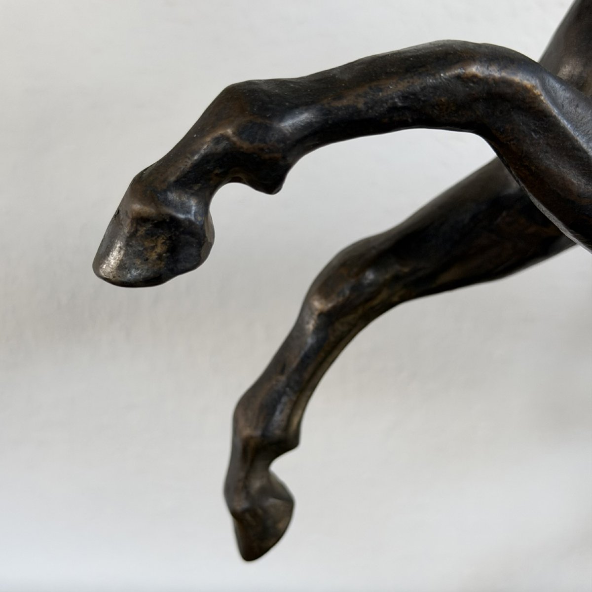 Antica scultura in bronzo Cavallo rampante fine XIX secolo -photo-3