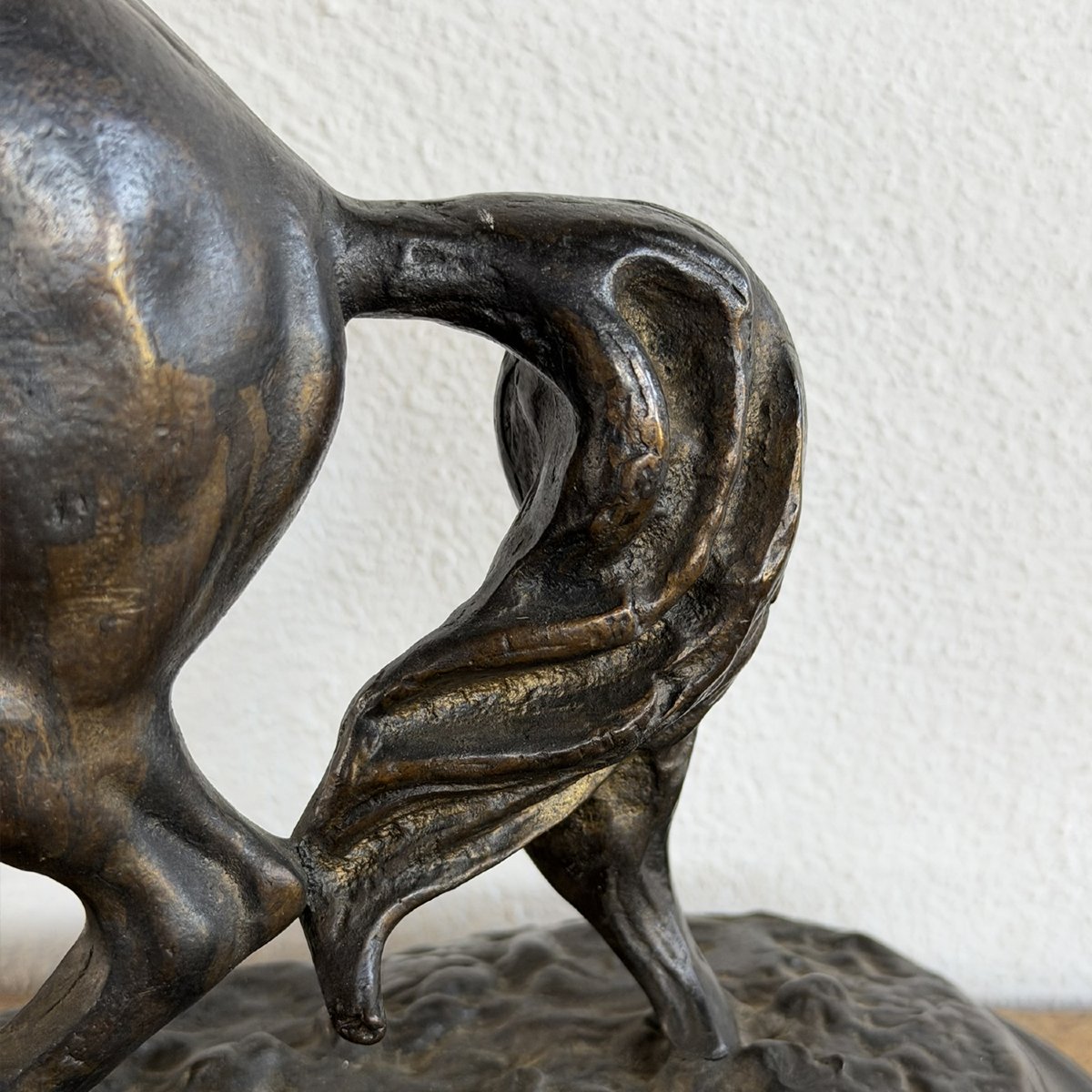 Antica scultura in bronzo Cavallo rampante fine XIX secolo -photo-4