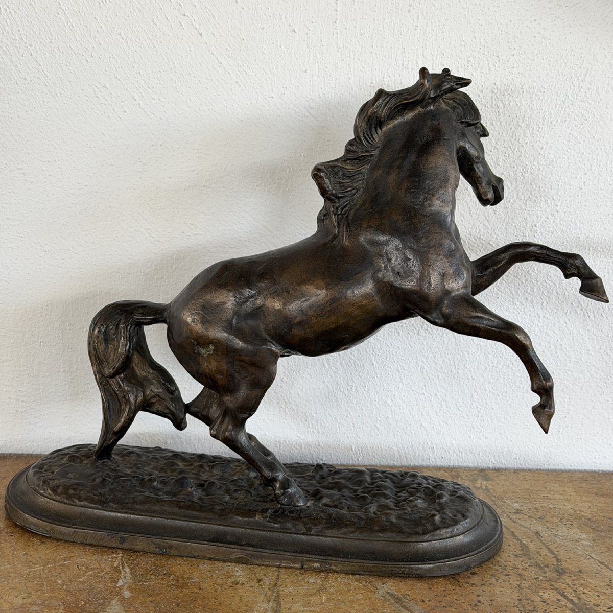 Antica scultura in bronzo Cavallo rampante fine XIX secolo -photo-2