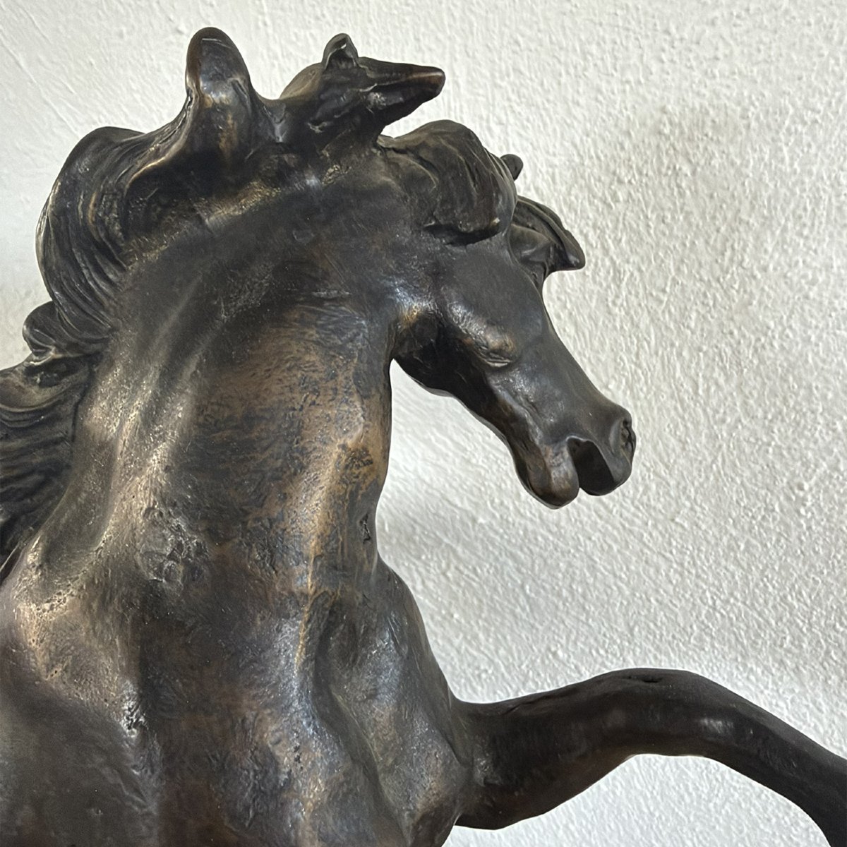 Antica scultura in bronzo Cavallo rampante fine XIX secolo -photo-4