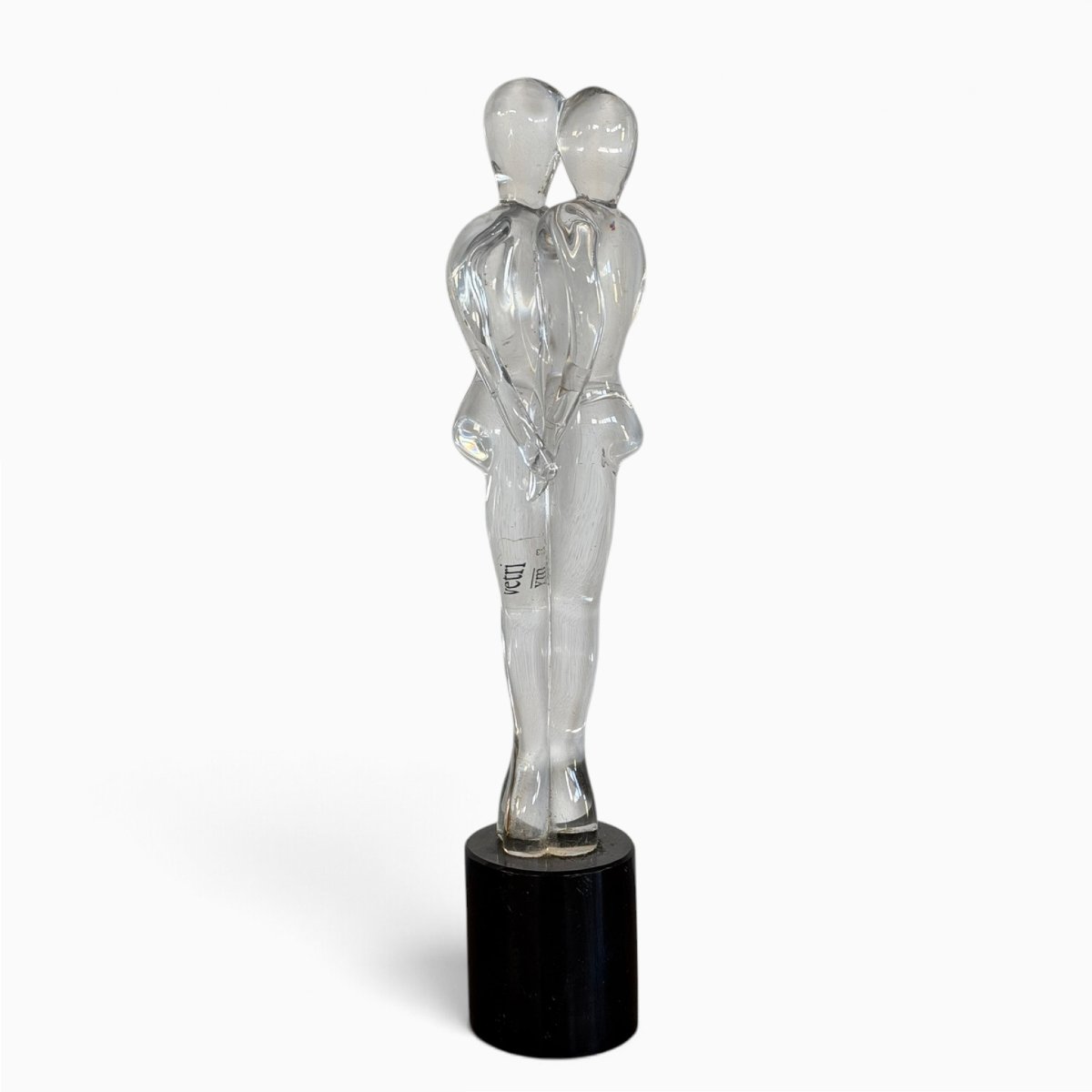 Renato Anatra  "I due amanti", scultura in vetro di Murano, anni '80