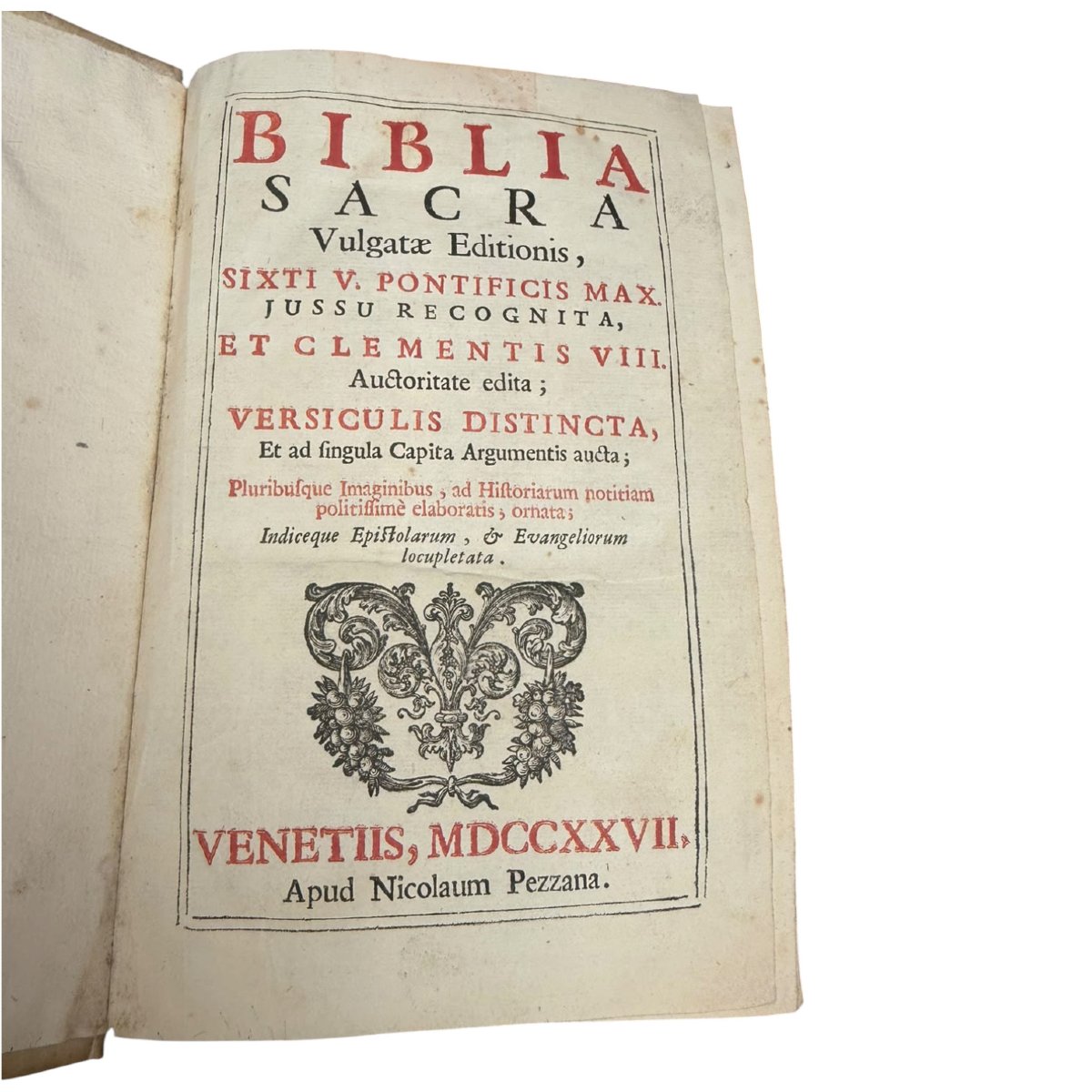 Antica Vulgata, Sacra Bibbia (Sisto-Clementina), Venezia 1727, Sisto V, Clemente VIII