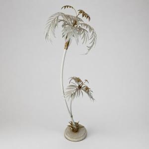 Importante lampada a palma italiana anni ’60 in ferro e ottone