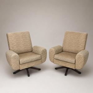 Coppia di poltrone design anni ’60 girevoli