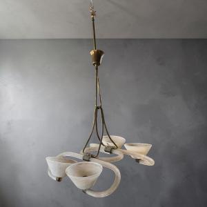 Lampadario in vetro di Murano attribuito a Barovier e Toso, design italiano