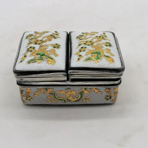 Double Compartment Snuffbox In Enamel - XVIII/xixth