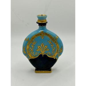 Auguste Heiligenstein, Polychrome Ceramic Bottle Enhanced With Gold, Circa 1925-1930