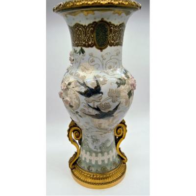 Albert Dammouse (1848-1926) Workshop At Sevres - Porcelain Vase