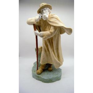 Porcelain And Biscuit Peasant "the Man In Conversation" - Sèvres 1920