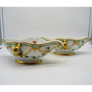 Pair Of Nineteenth Meissen Sauceboats