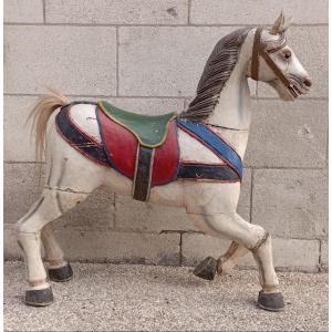 Old Wooden Carousel Horse