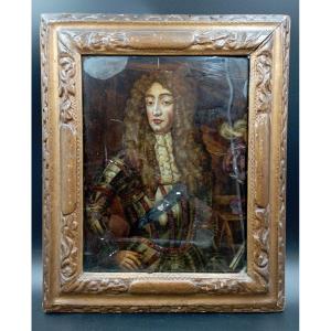 Portrait On Eglomisé Glass, 18th Century