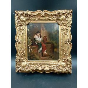 Oil Painting On Wood, 19th Century