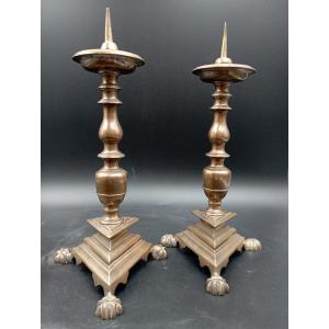 Pair Of 17th Century Candlesticks