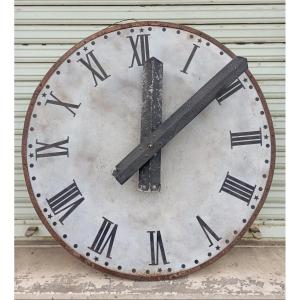 Church Dial In Painted Sheet Metal, Early 20th Century