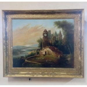 19th Century Clock And Music Box Painting