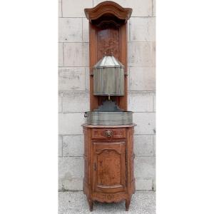 18th Century Walnut And Zinc Bathroom Cabinet