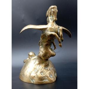 Bronze Allegory By Paul Moreau-vauthier, 1908