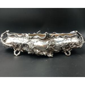 Silvered Bronze Planter/centerpiece Signed Lesueur