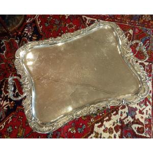 Large Silver-plated Metal Tray