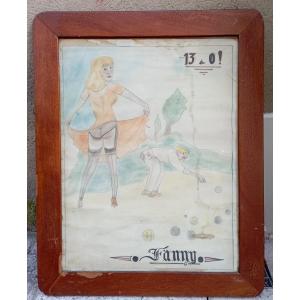 A Series Of Humorous Drawings About Pétanque.