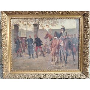 Large Format Oil On Canvas By Emile Brisset