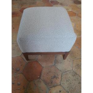 Square Stool Covered In Fabric