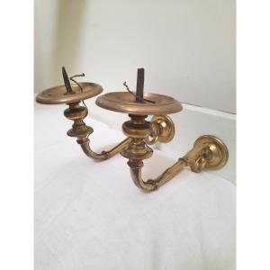 Pair Of Gilded Bronze Wall Lights