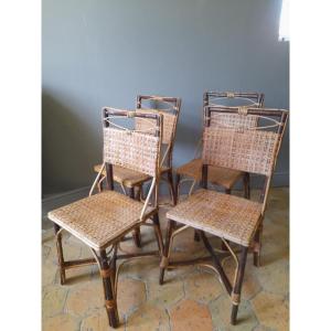 Four Rattan Chairs